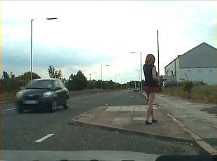 public cock flashes from tranny exhibitionist whore